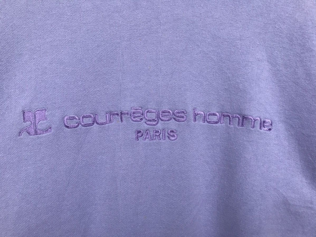 Japanese Brand - Courreages Spellout Embroidered Lilac Sweatshirt - 3