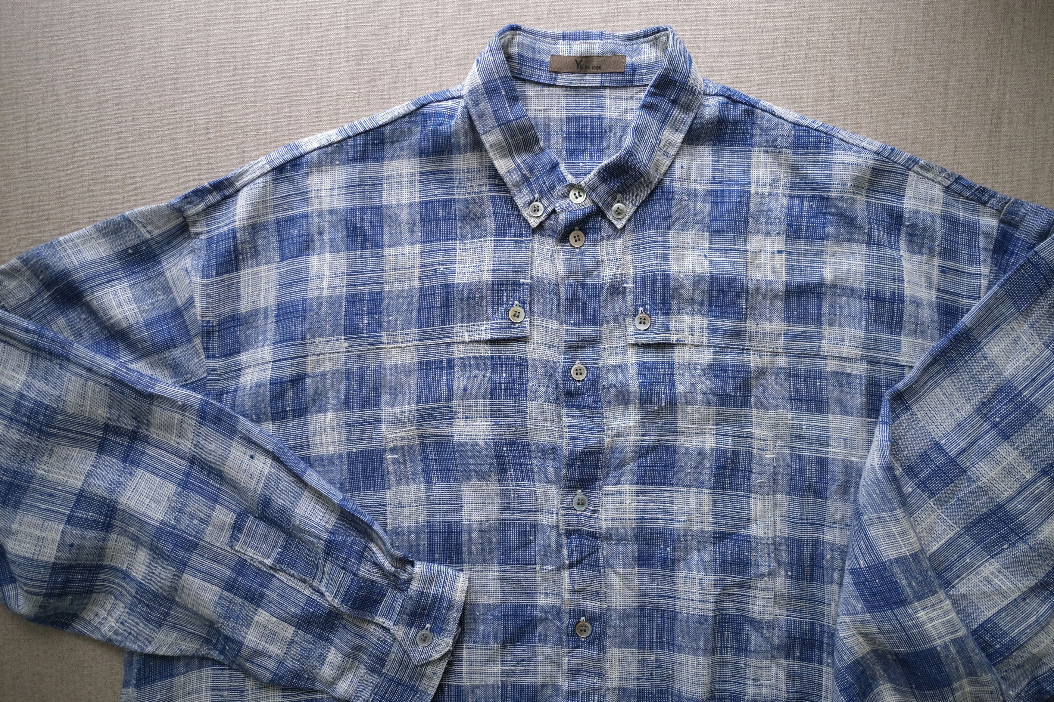 *SOLD* 🎐 YFM Archive [1970s-80s] Textured Plaid Shirt - 2