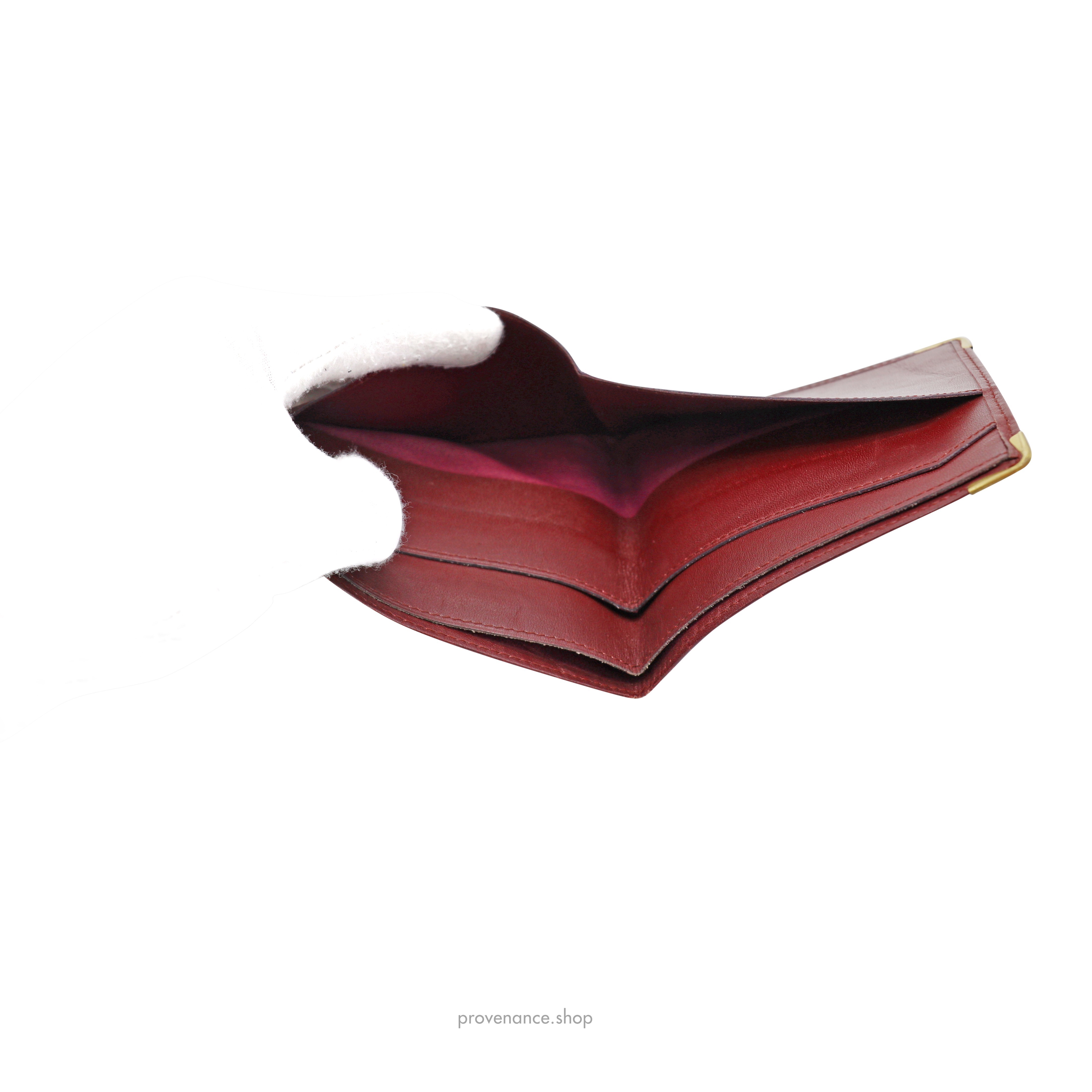 Cartier Bifold Wallet - Burgundy Calfskin Leather - 9