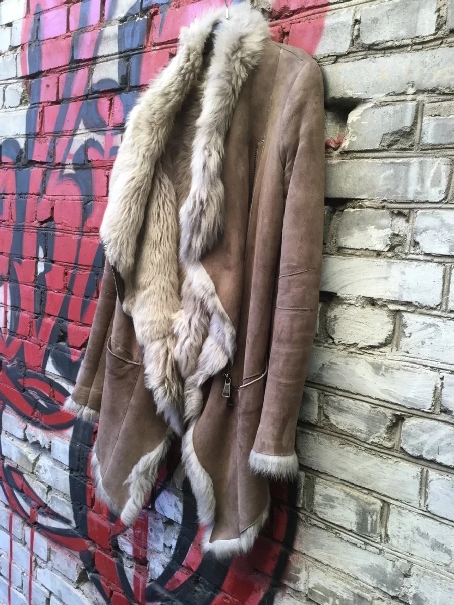 Giorgio Brato - Shearling Asymmetrical Coat.Like Isaac Sellam or Rick Owens - 3