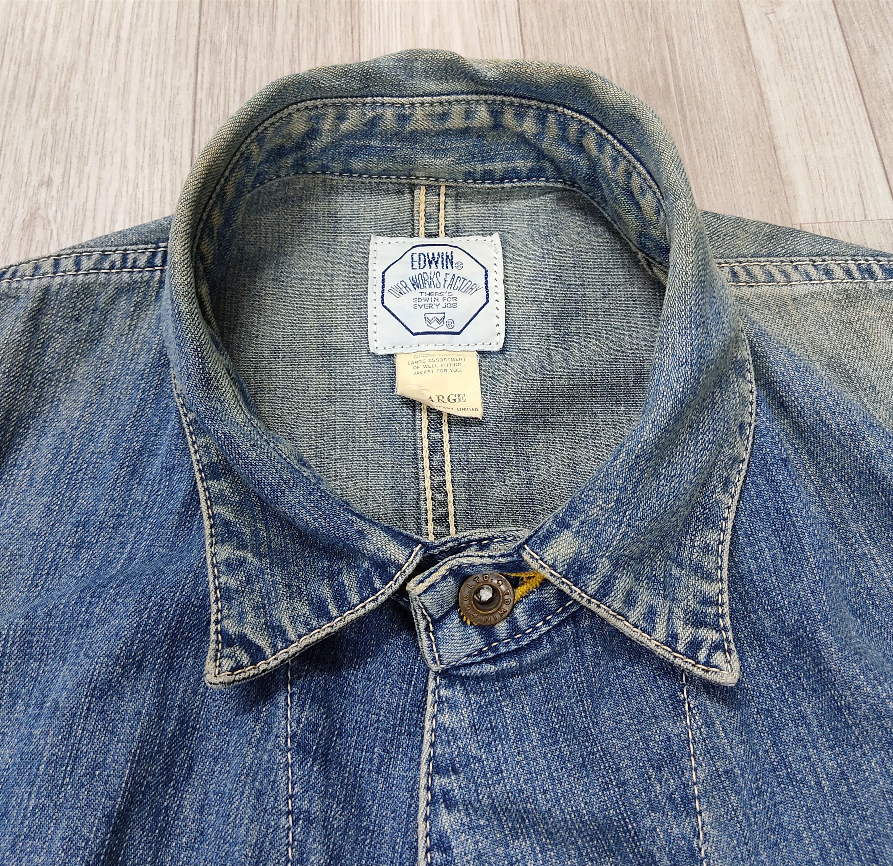 Vintage EDWIN Over Works Factory Chore Jacket - 8