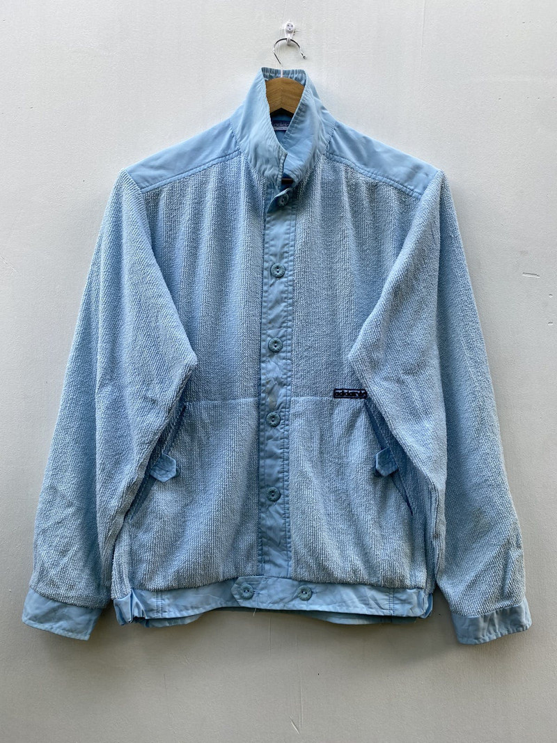90a Adidas Button Knit Iced Blue Sweaters - 1