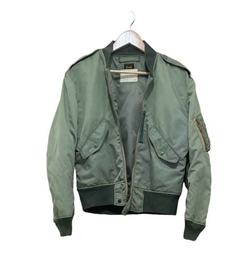 Rare Vintage 90s Evis Ma-1 Olive Green Bomber Jacket - 1