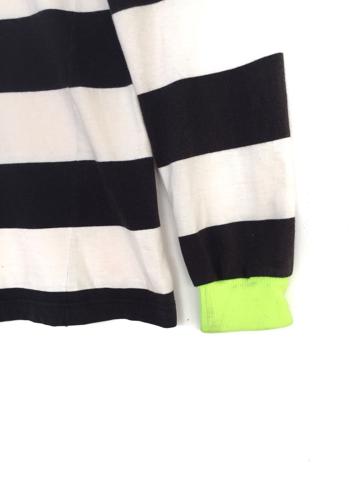 Old A.P.C. Border Stripe With Green Cuff LS Shirt - 3