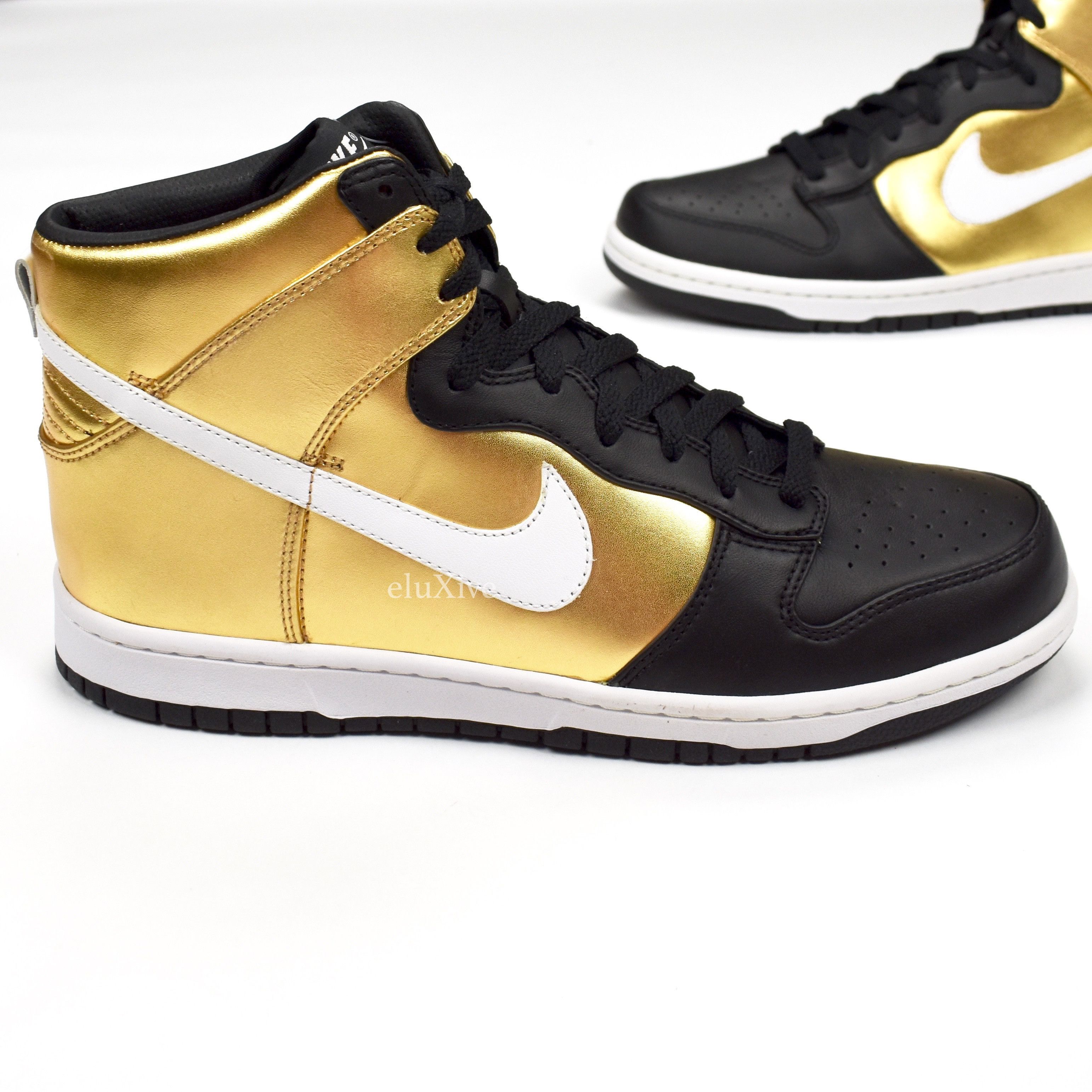 2008 Nike Dunk High Premium Metallic Gold Black DS - 3