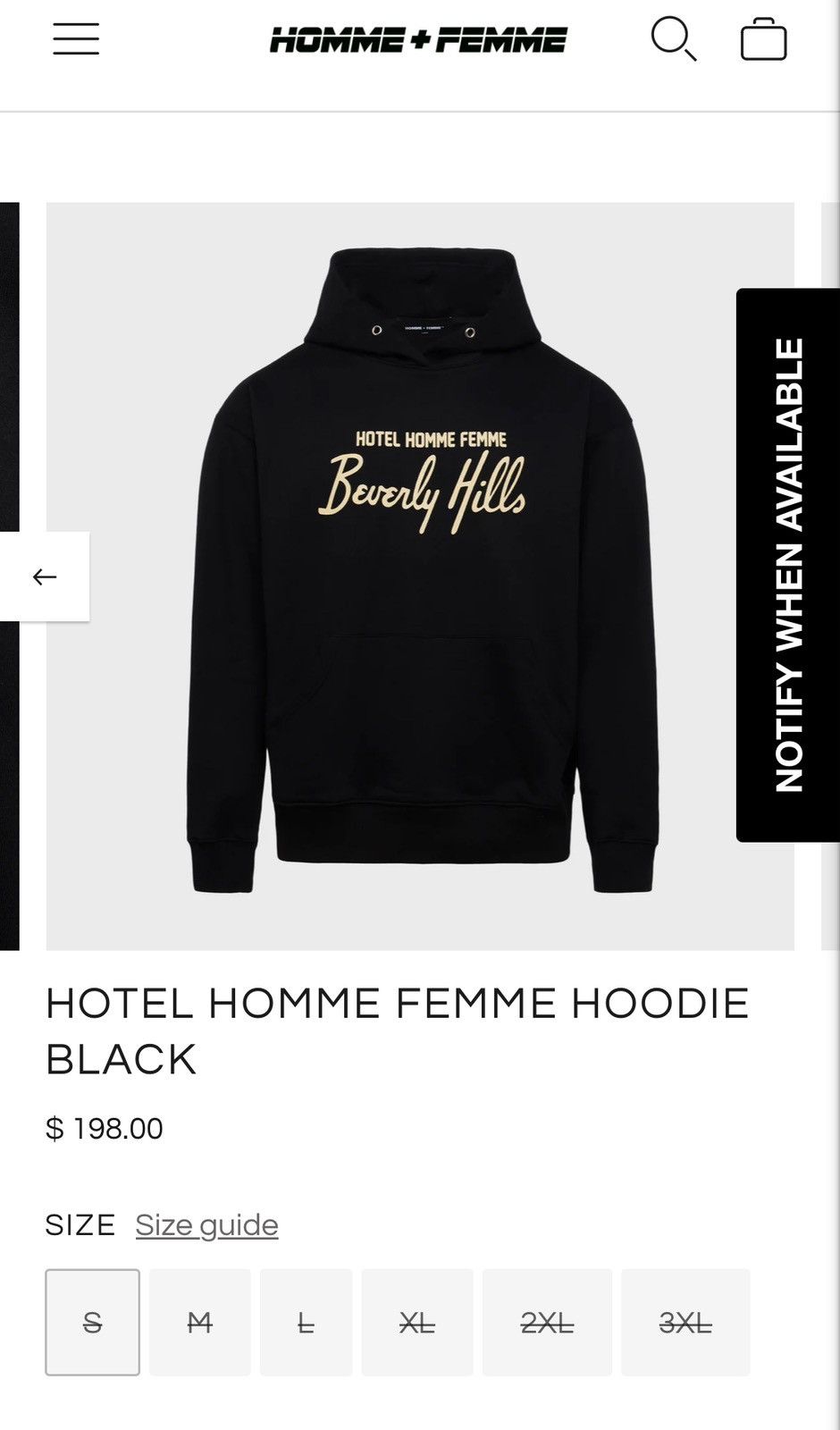 Hype - Homme Femme LA Hotel Beverly Hills Graphic Hoodie XL - 3