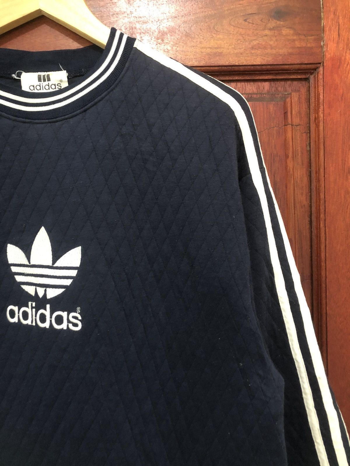 Vintage Adidas Quilted Embroidery Trefoil Sweatshirt - 4