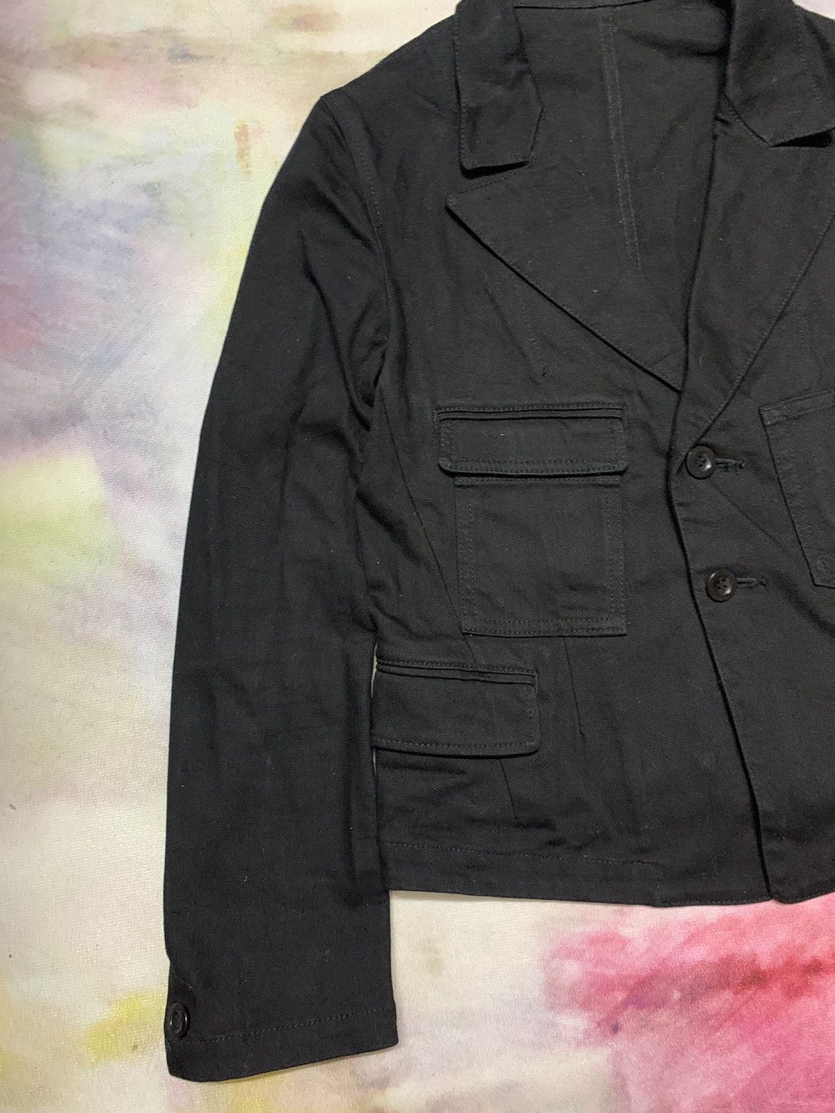 Yohji Yamamoto +NOIR Cropped Denim Chore Jacket - 3