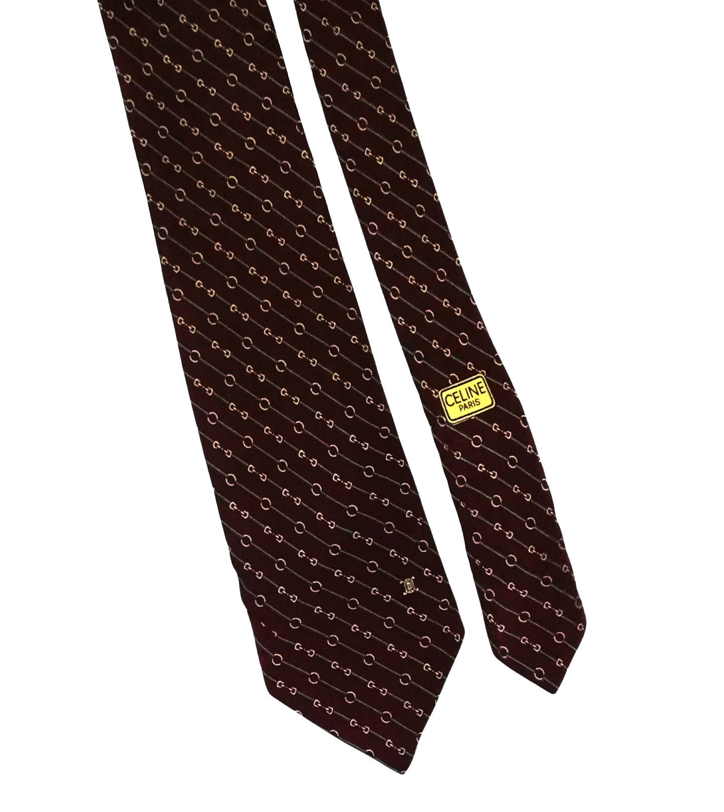 Celine Paris Silk 100% Made Necktie Geometric Designed - 5
