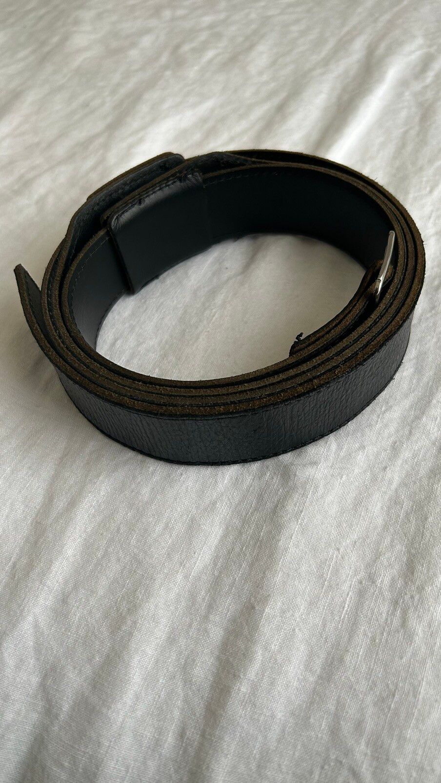 matte black . margiela . leather belt - 2