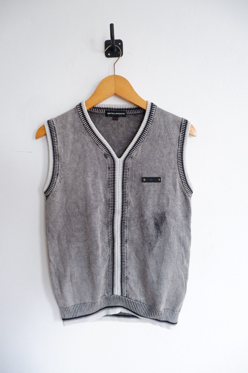 Y2K Nicole Sports Overwash Knitted Vest Fit Small - 1