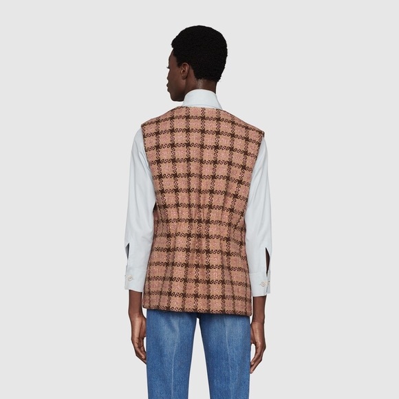 Gucci Lamé check tweed vest NWT - 3