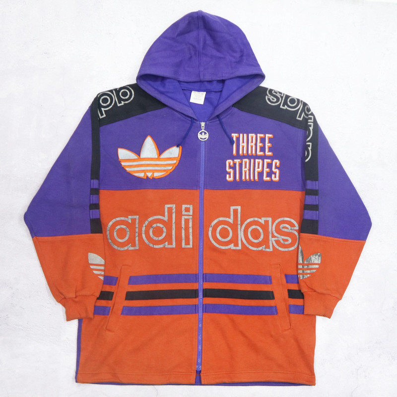 Vintage 90s ADIDAS Japan Descente Big Logo Spellout Sweater Sweatshirt Hoodie Made In JAPAN - 1