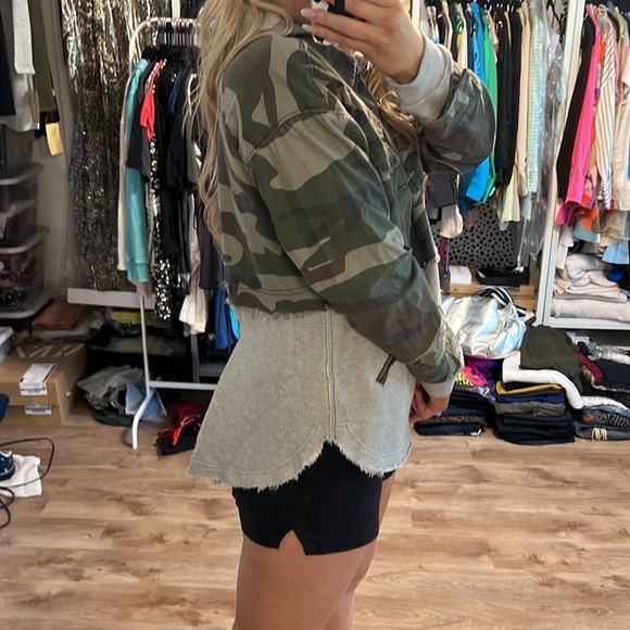 Vintage Havana Camo Layered Sweatshirt Jacket - 11