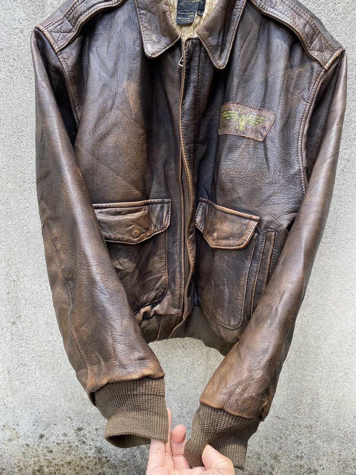 🔥 1980’s Avirex Glenn Miller Aaf Band Leather Bomber Jacket - 6