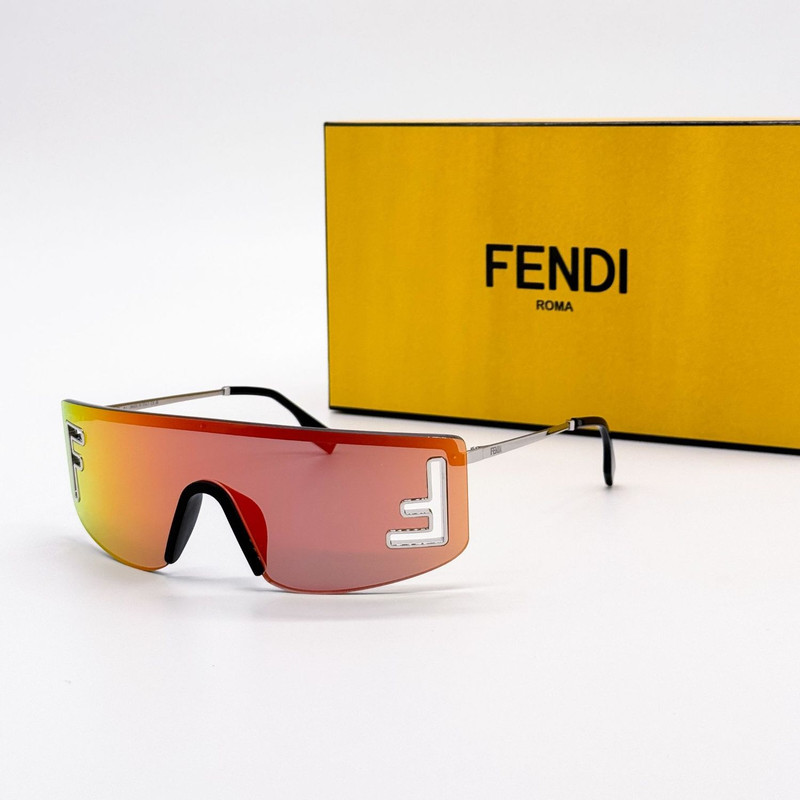 NWT Fendi Sunglasses FE40168U 16U Unisex Shield Orange Sungl - 1
