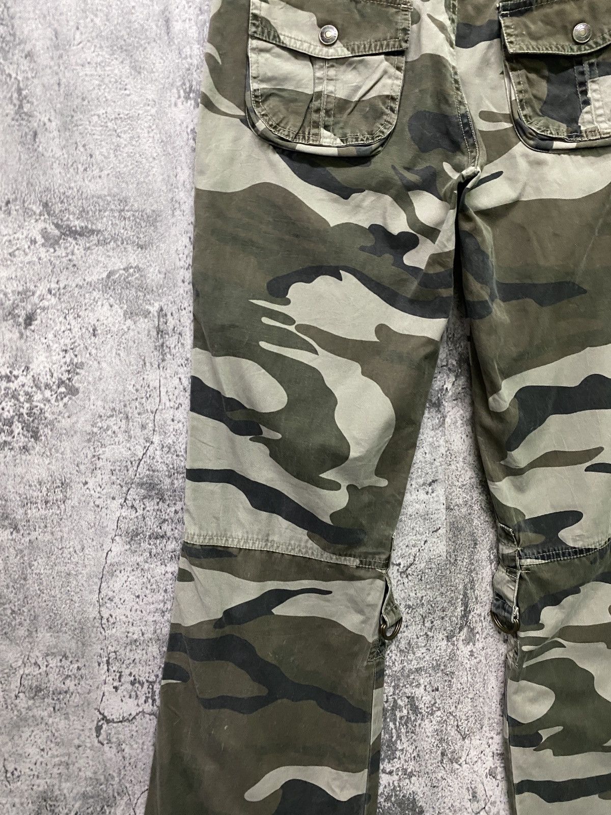 Military - Japan Camo Tactical Multipocket Low Rise FLARE Pants - 14