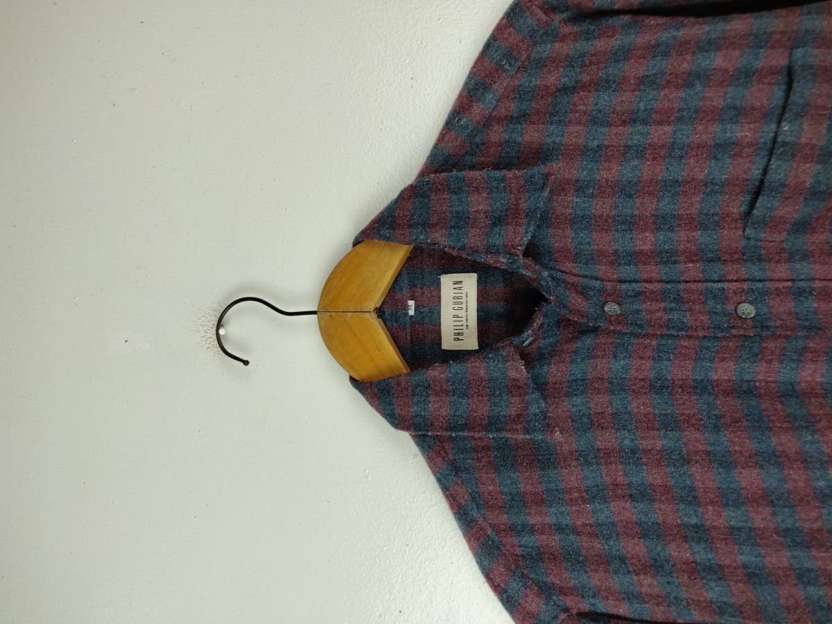 Designer - Phillip Gurian Small Checked Button Up Shirt Oxford - 2