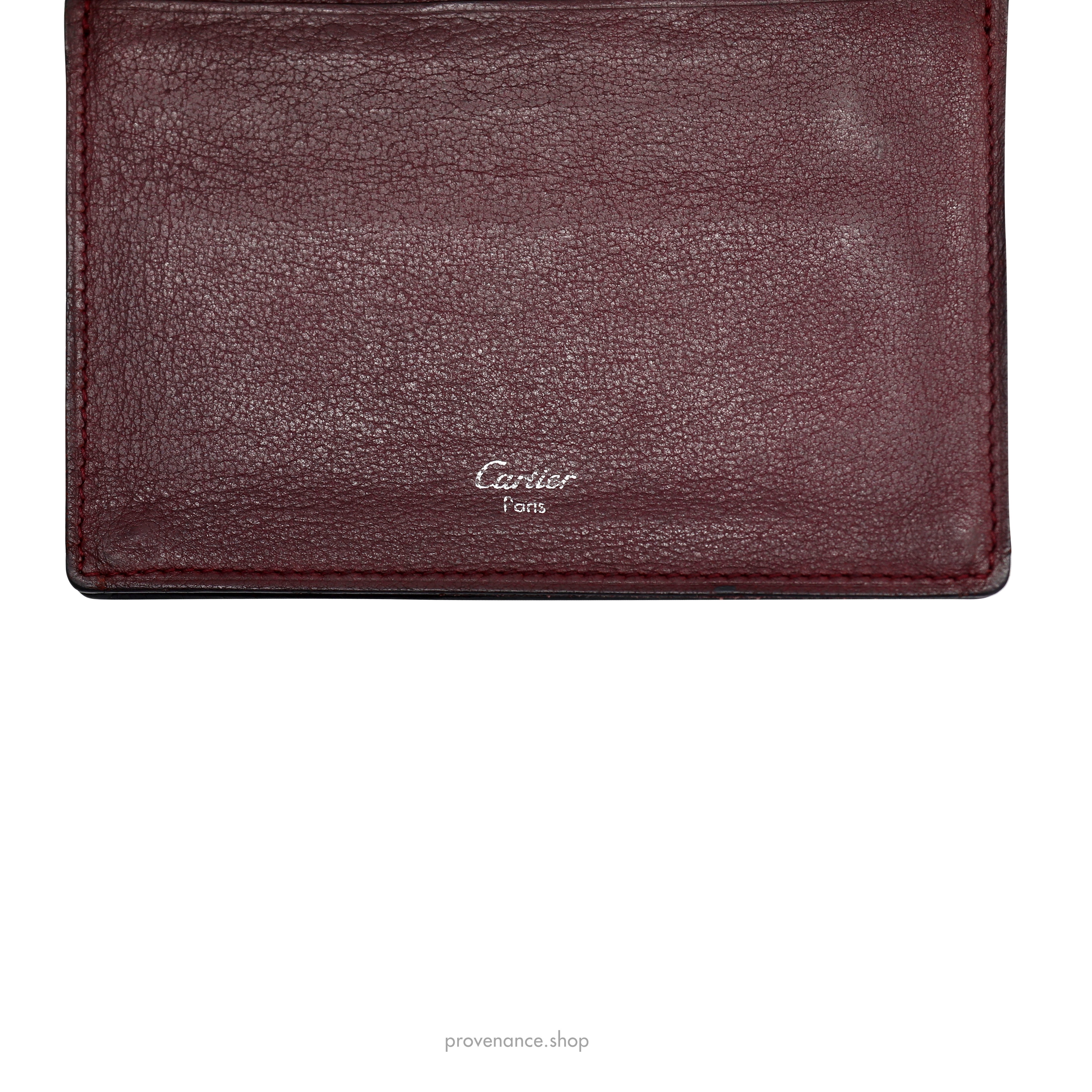 Pocket Organizer Wallet - Black & Burgundy Leather - 8