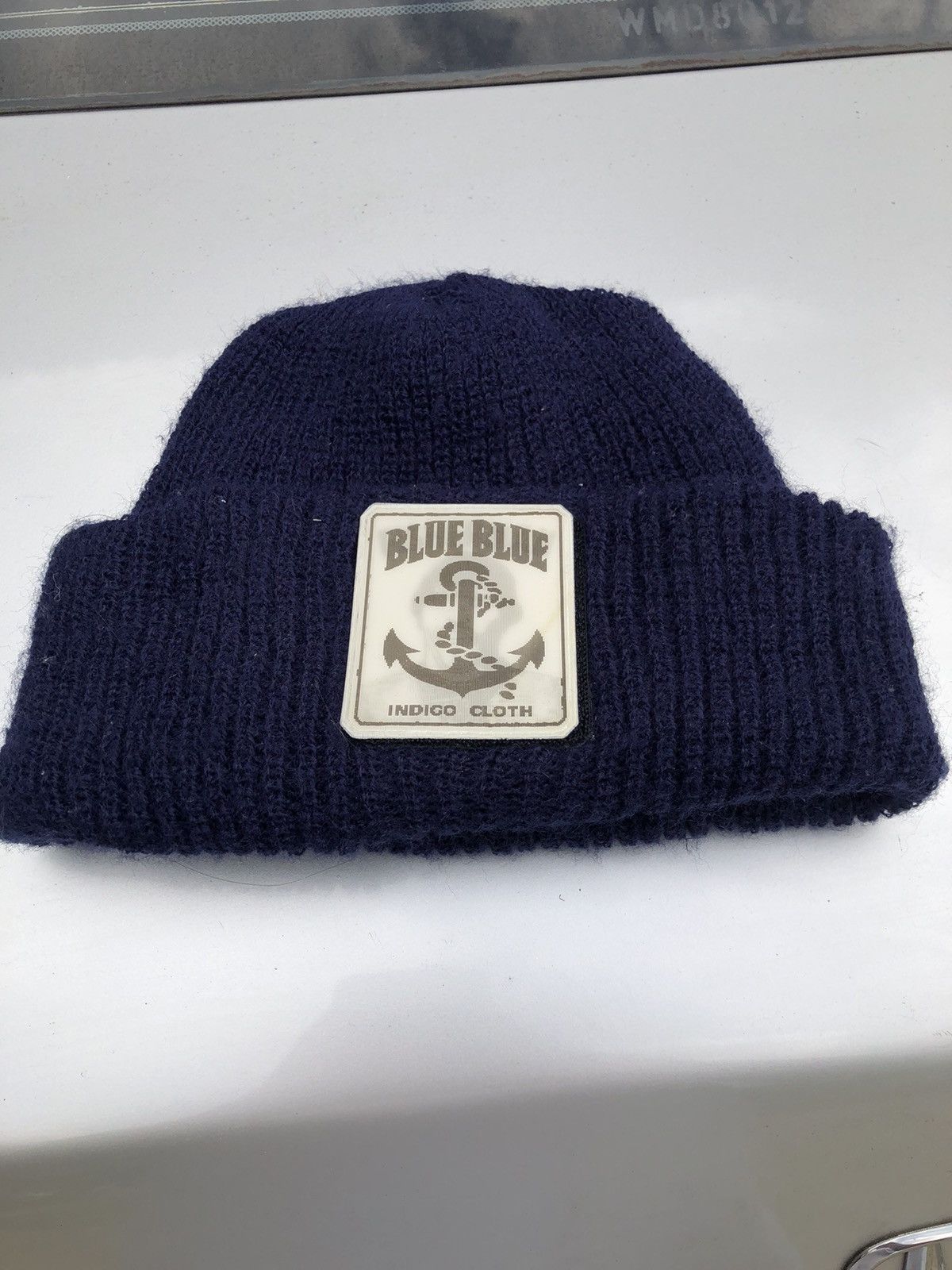 BLUE BLUE INDIGO 3D EMBLEM FISHERMAN WATCHMAN BEANIE - 1