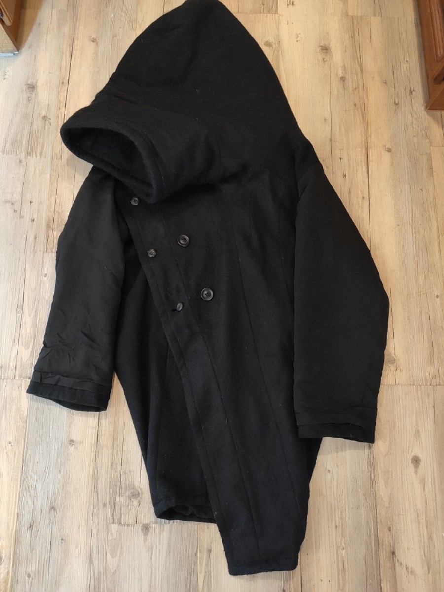 ARCHIVE ! CRACK AW13 black wool BIG HOOD padded coat - 3