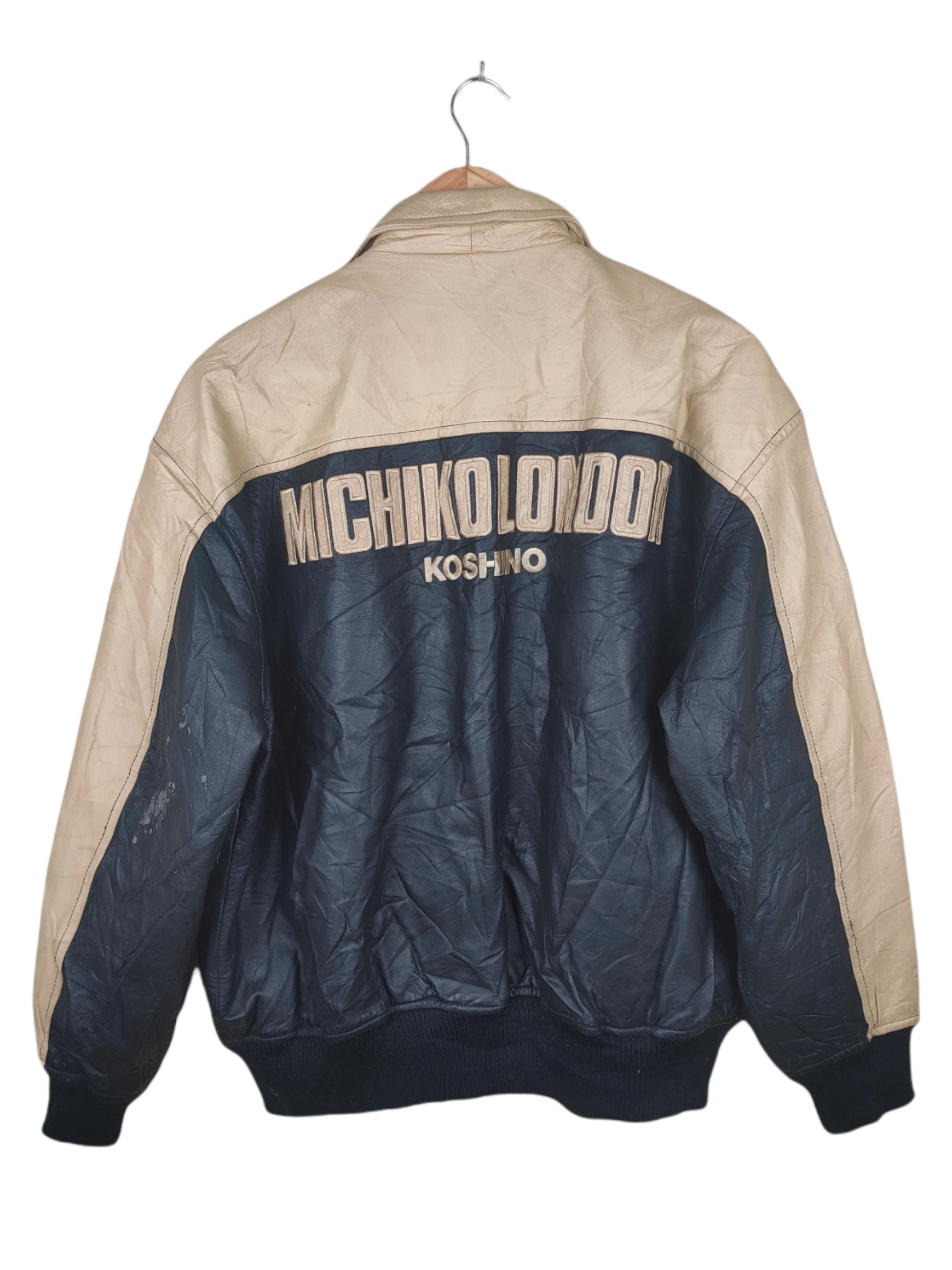 Vintage - Vintage Michiko Koshino Embroided Logo Leather Jacket - 3