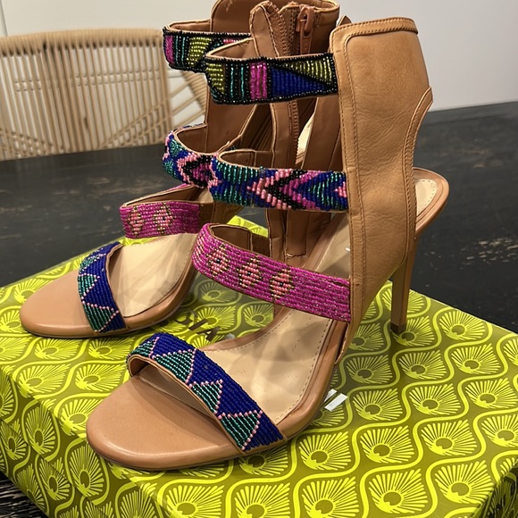 Gianni Bini Ryker Multi Color Embellished Beaded Heel Sandals - 4