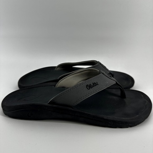 Olukai Ohana Beach Sandals Water Resistant Slip On Cushion Summer Black US 9 - 3