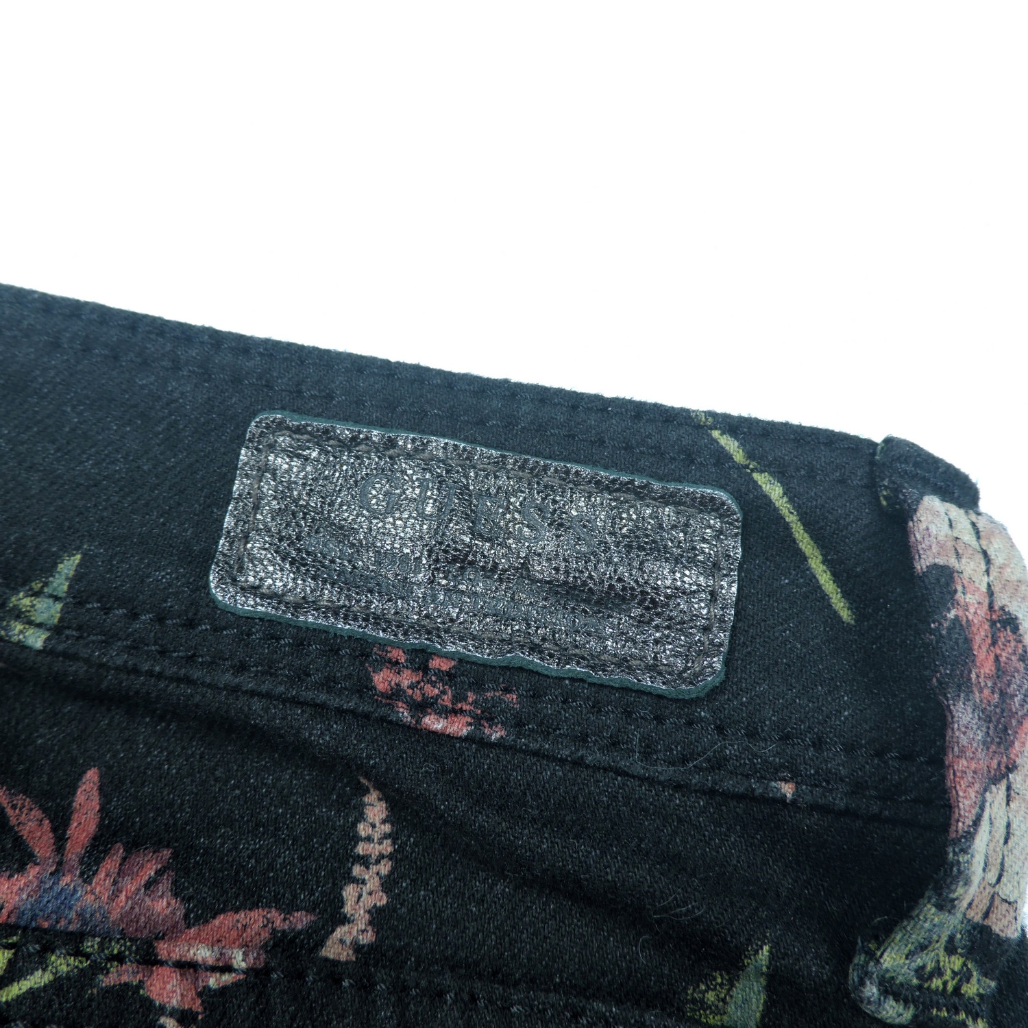 GUESS ULTRA ANGKLE SKINNY FLOWERS DENIM LONG PANTS - 18