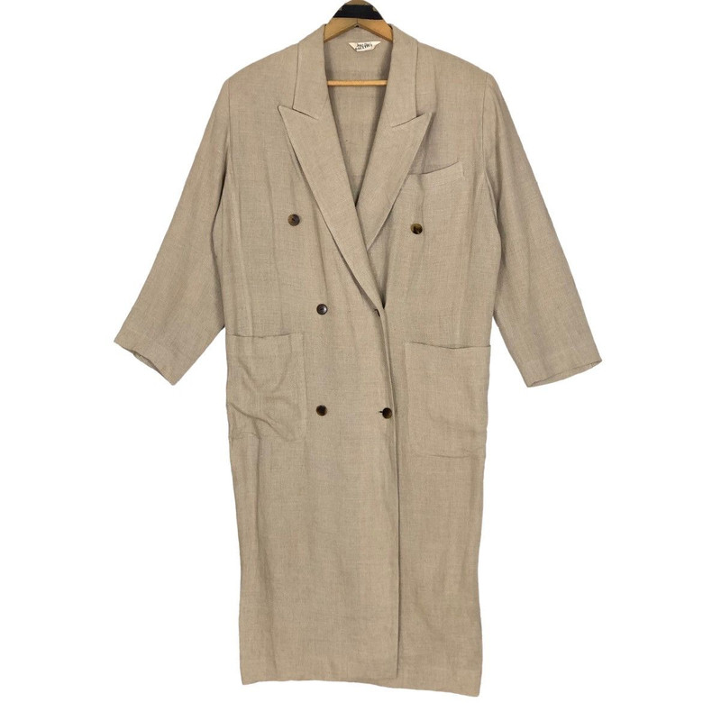 Vintage 80s Jean Paul Gaultier Hemp Trench Coat Car Coat - 1