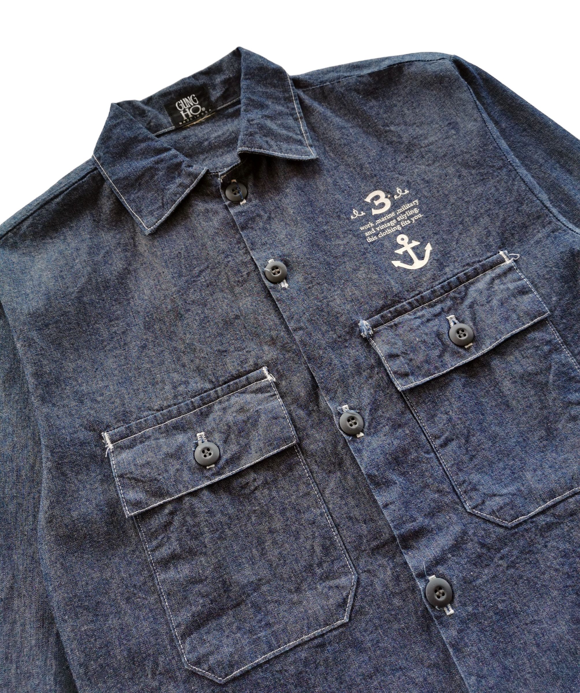 Gung Ho Denim Workshirt Military Marine Vintage Style - 6