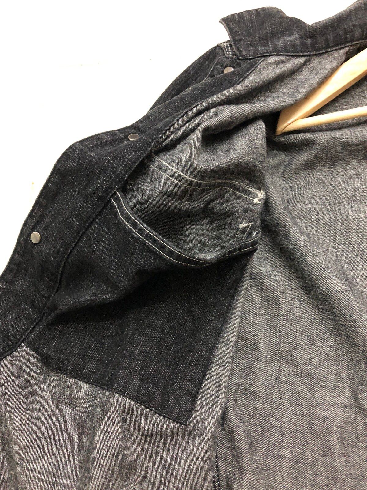 Black Denim Chore Multipocket Workwear Jacket - 12