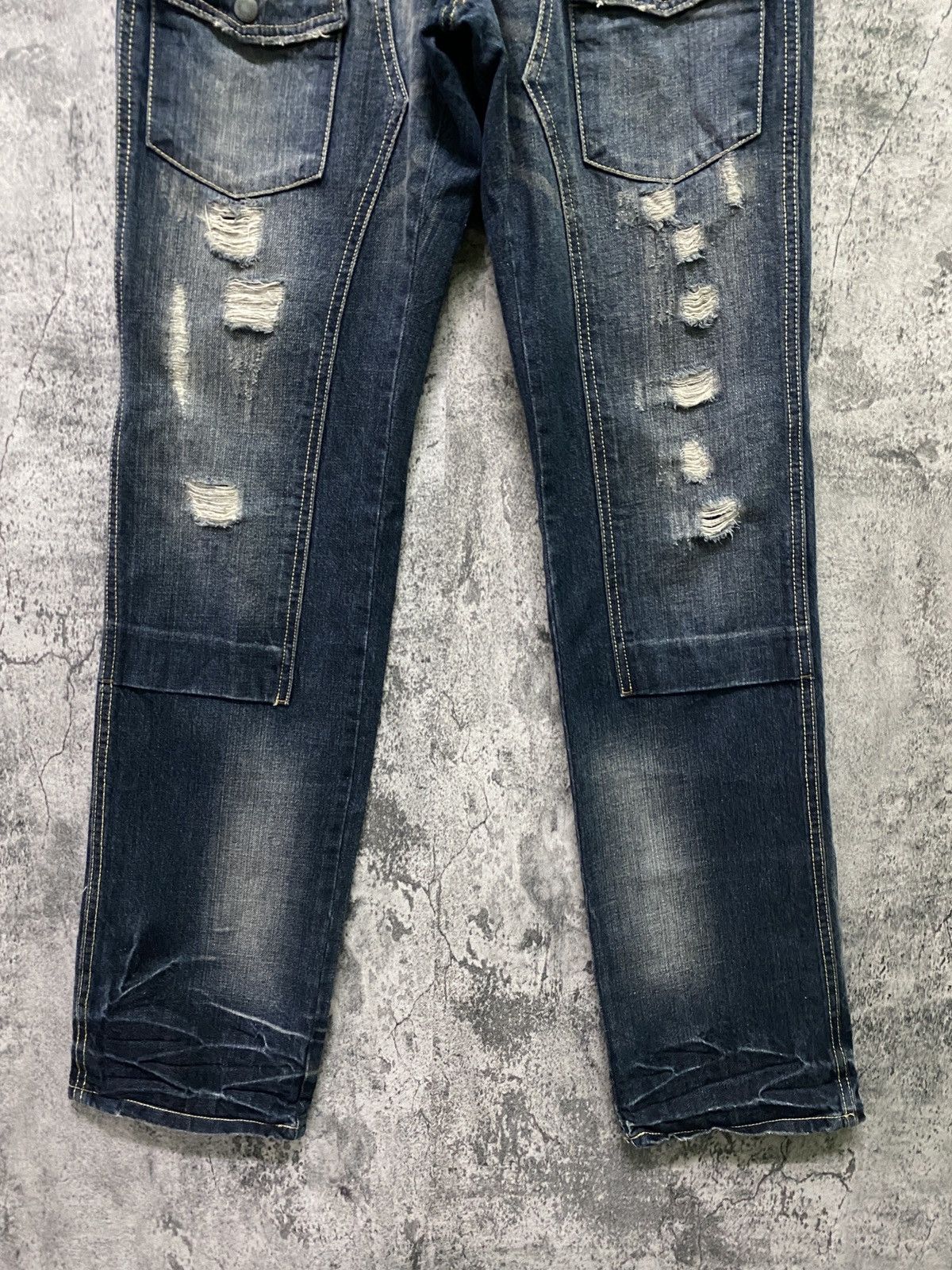 Vintage - Free Gate Distressed Denim Double Knee Bush Pant - 10