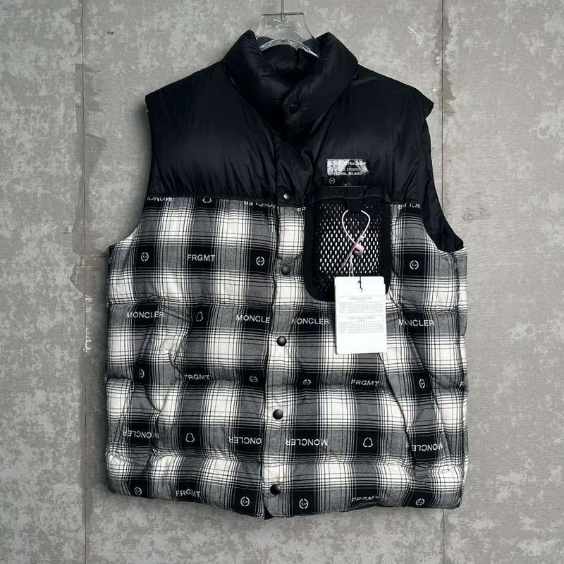 MONCLER x FRGMT Hiroshi Fujiwara Collaboration Plaid Patchwork Vest - 1