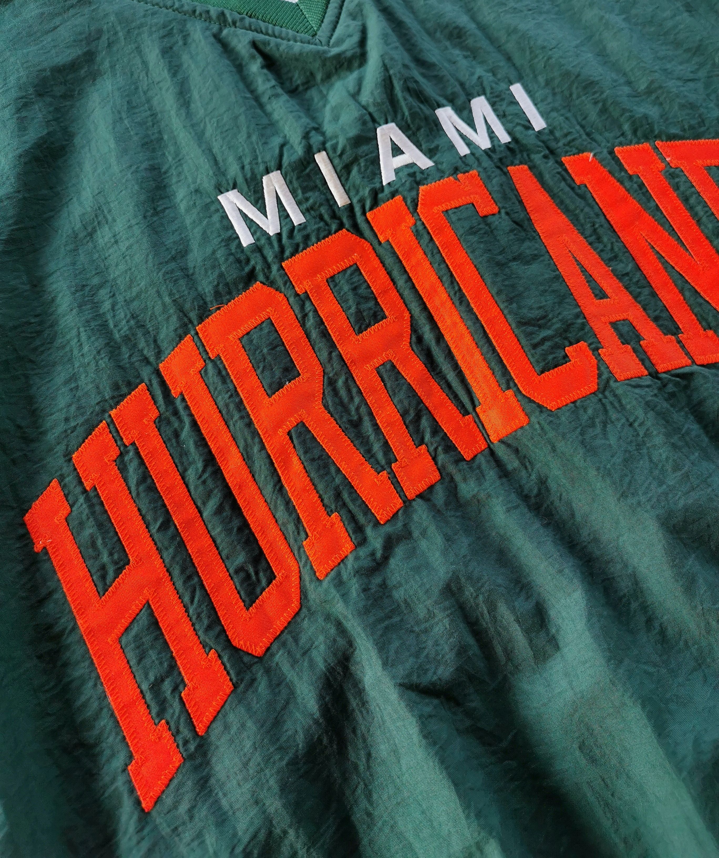 Vintage Miami Hurricanes Nylon Jersey Sweatshirt - 4