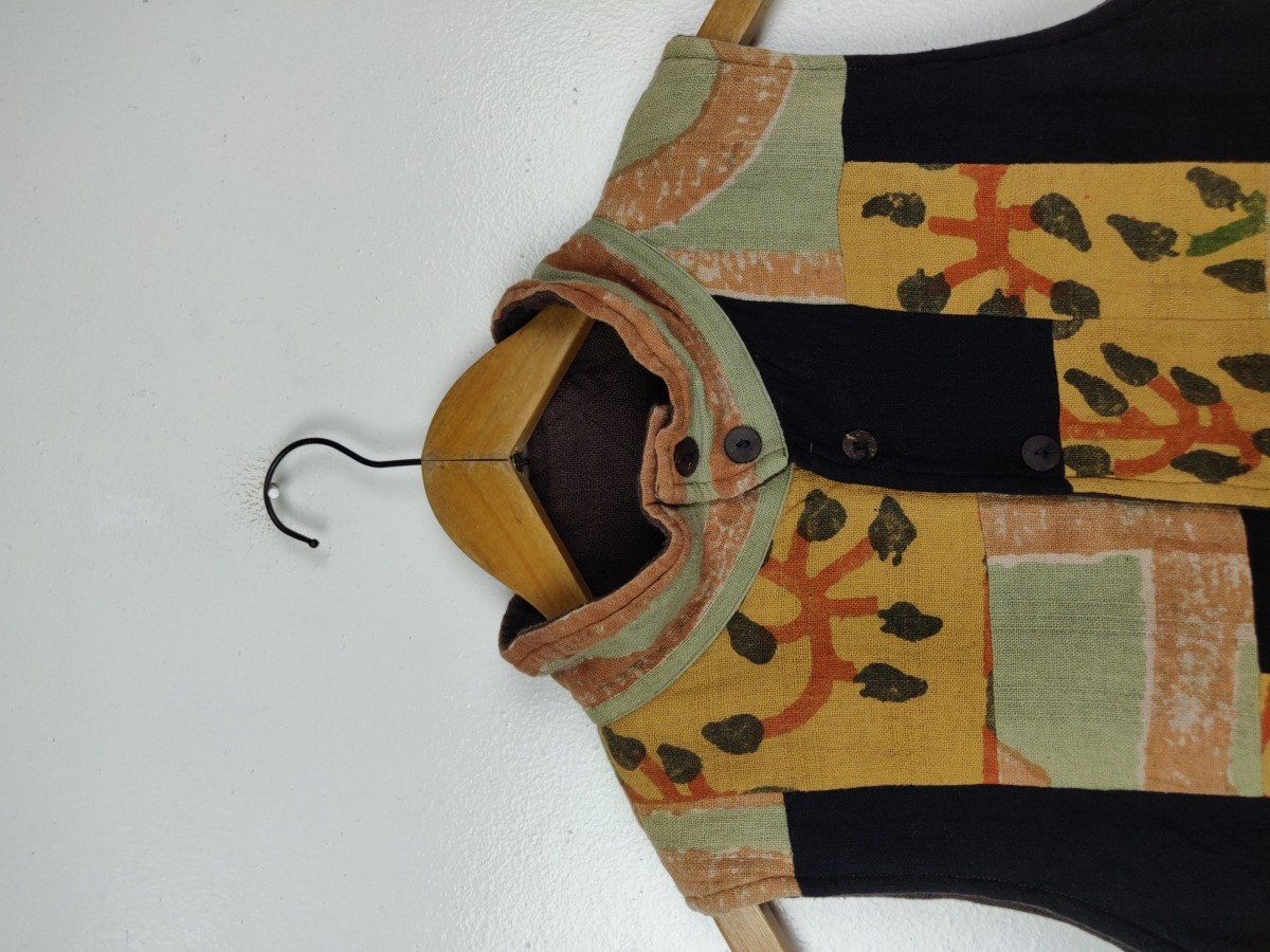 Native - Reversible MonaLisa Woven Vest Patchwork Jacket - 2