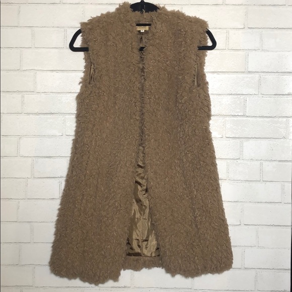 Piko 1988 - Tan Soft Shaggy Faux Fur Vest - 2