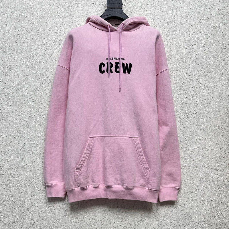 Balenciaga Pink Logo Hooded Sweater - 1