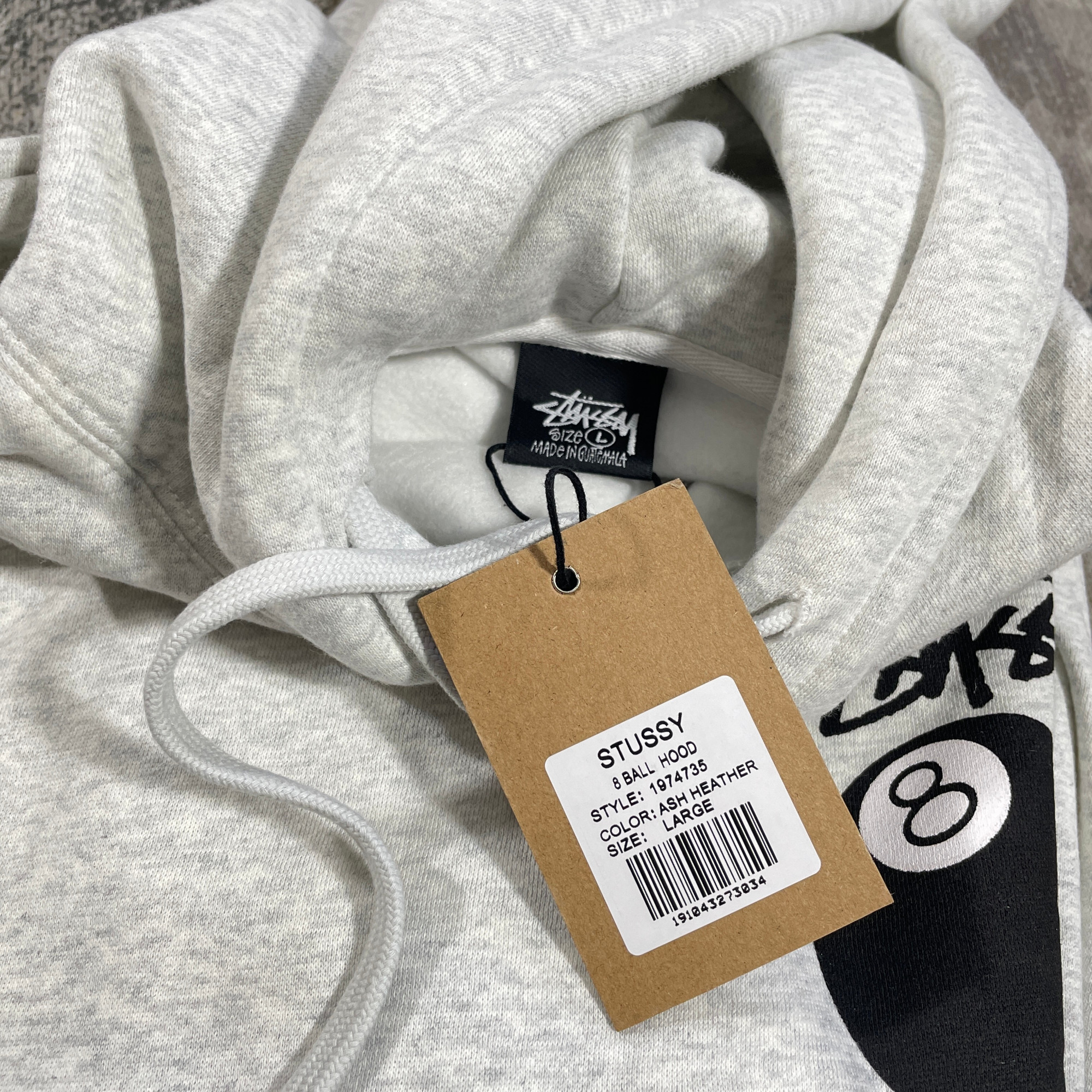 Stüssy Stussy 8 Ball Hoodie Ash Heather // Large | hlnstuff