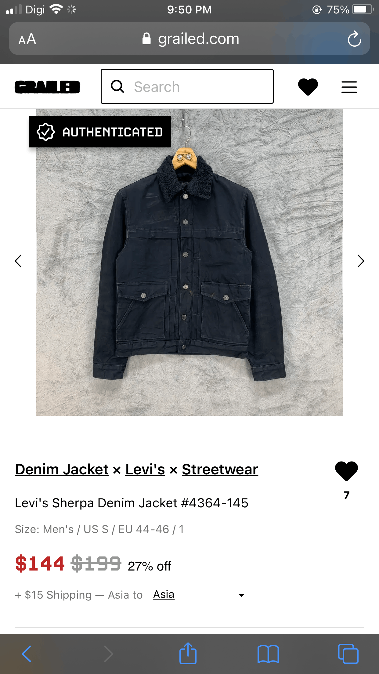 Levi's Sherpa Denim Jacket #4364-145 - 14