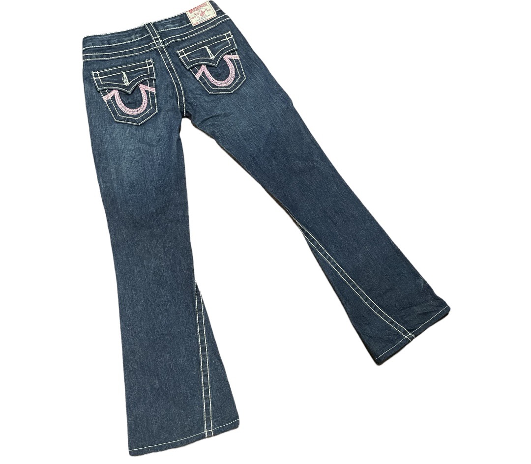 True Religion - Vintage True Religion Rainbow Joey Pink Thread Jeans - 2