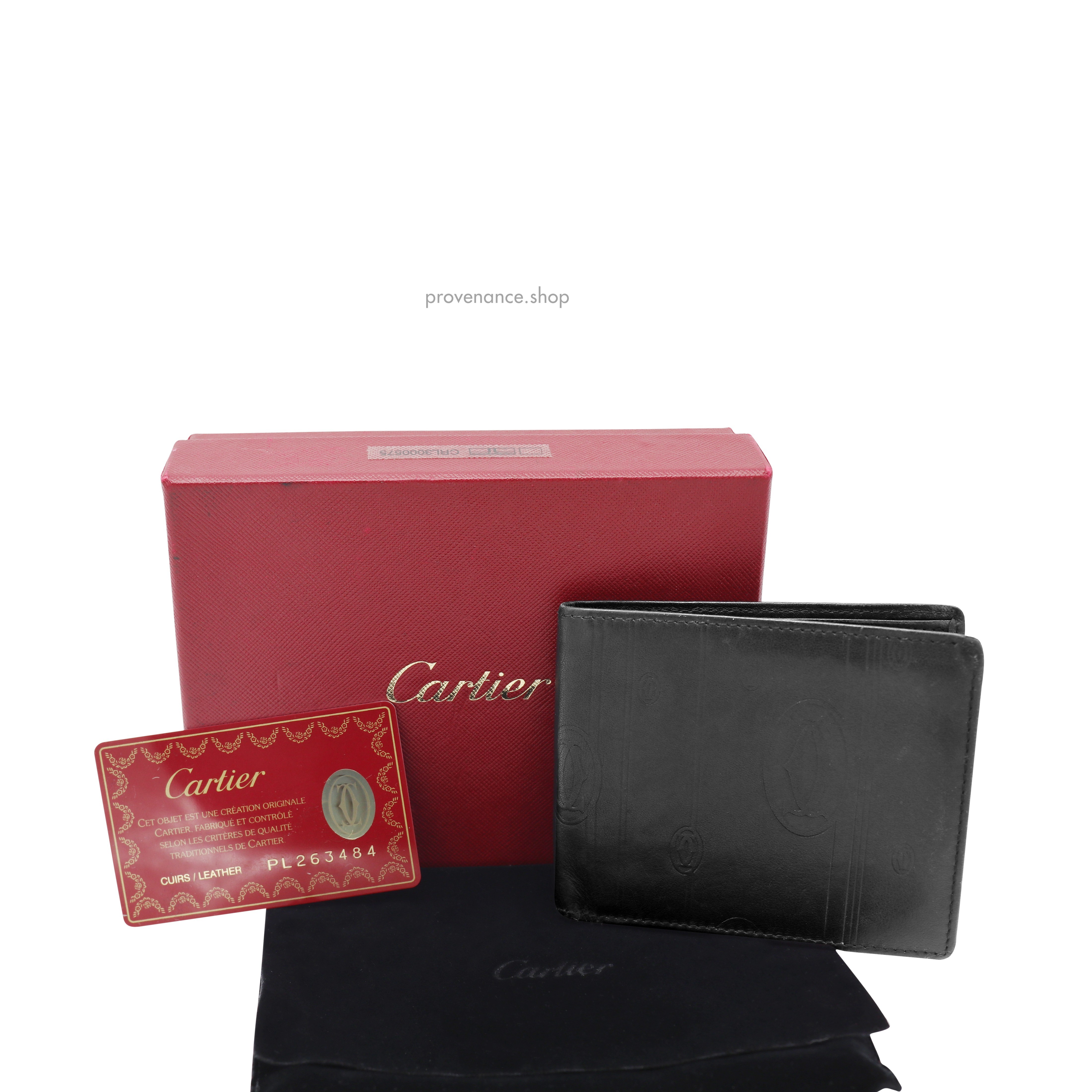 Cartier 6CC Bifold Wallet - Black Calfskin Leather - 1