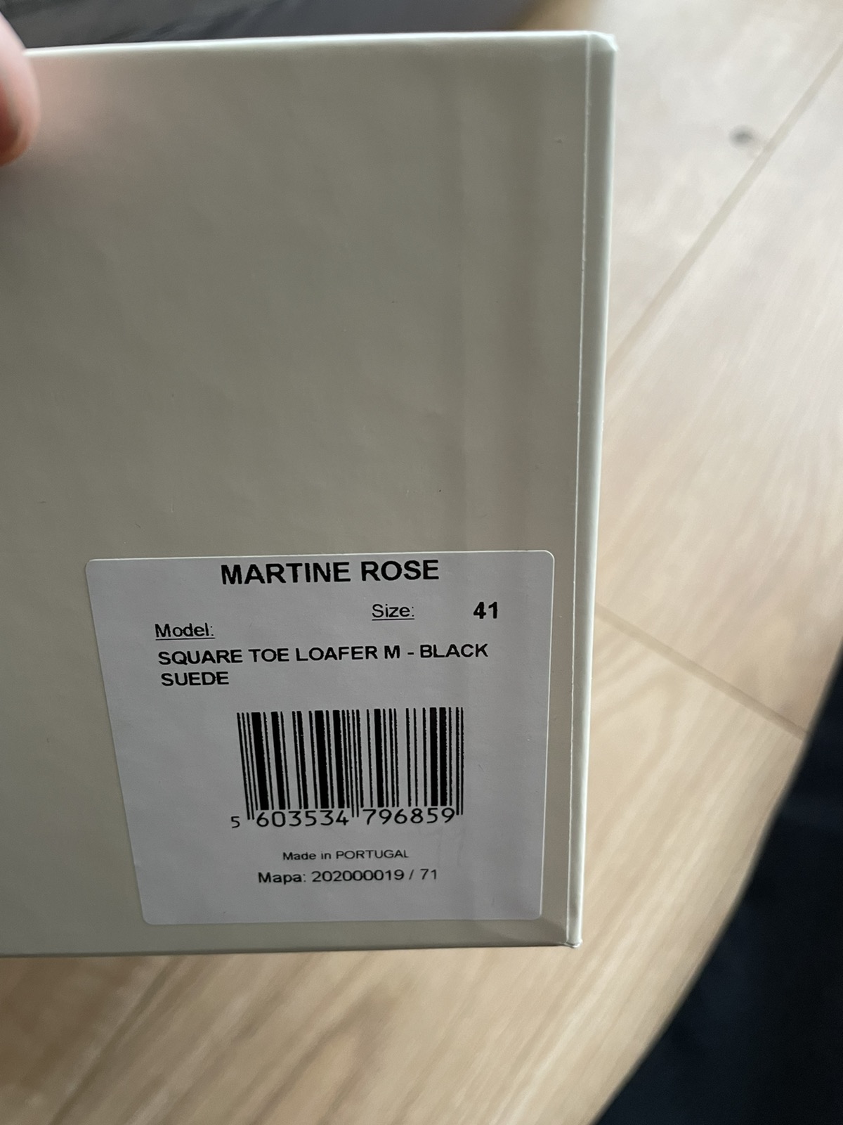 Martine Rose Square toe loafer- black suede - 5