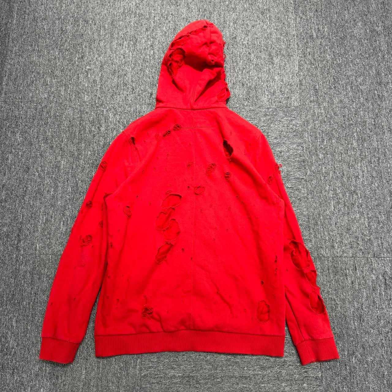 Givenchy Red Letter Distressed Hoodie - 2
