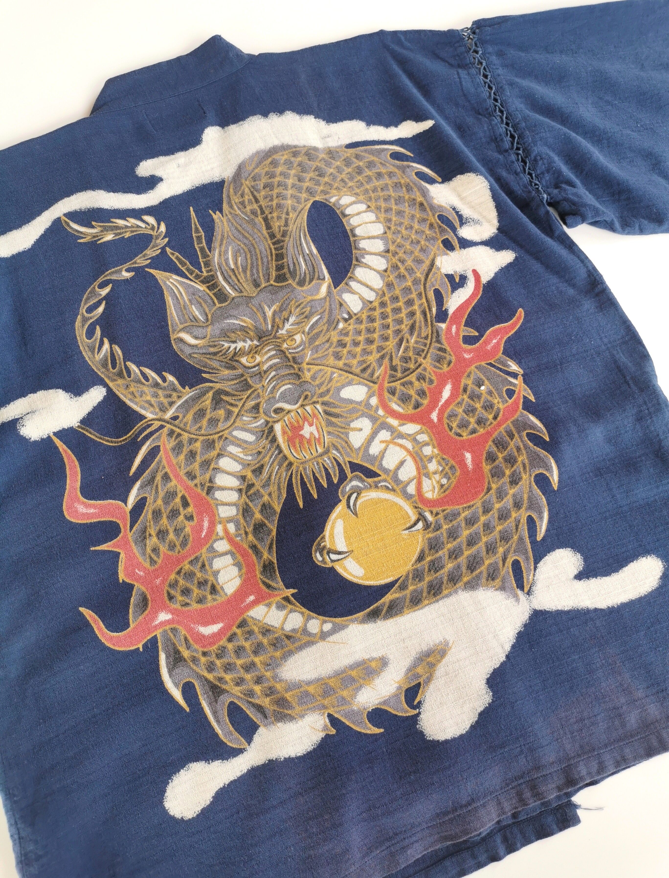 Japanese Brand - Dragon Art Indigo Japan Kimono Yakuza Harajuku Style - 3