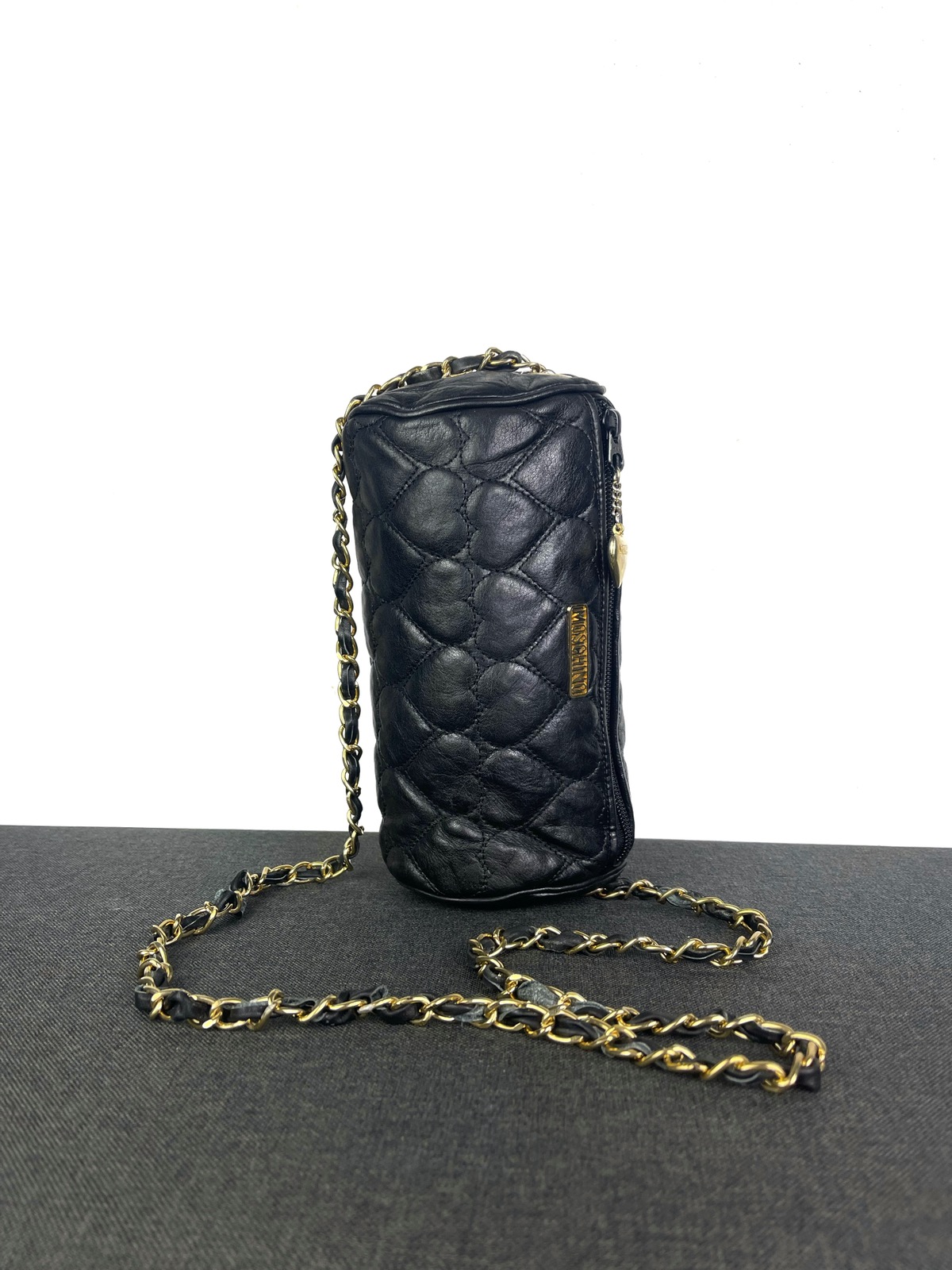 Steals🔥Moschino quilted Cylinder Black crossbody bag - 2