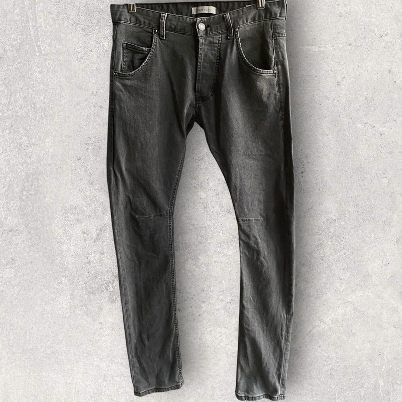 Balmain Biker Dart Knees Dark Grey Jeans - 1