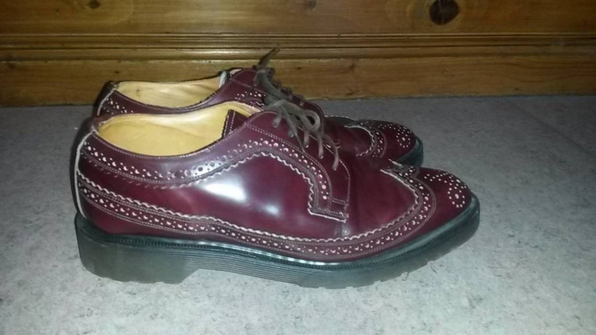 Made in England brogue oxford burgundy creeper platform shoes - 3