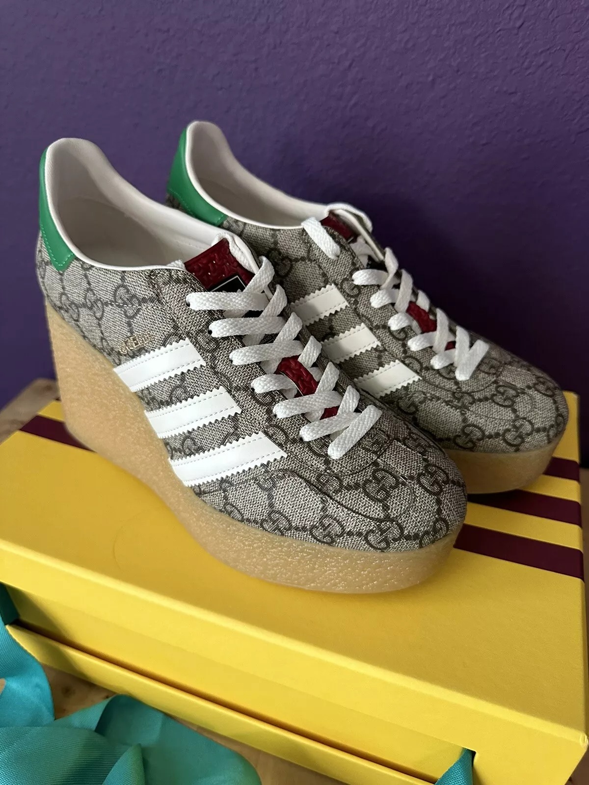 ucci Adidas X GG Supreme Sneaker Tessuto Wedge Gazelle - 1