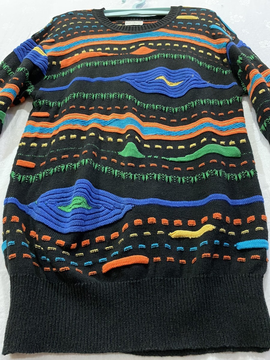 Japanese Brand - Enricodomani Colourful Knitted Pattern Sweater Pullover - 6